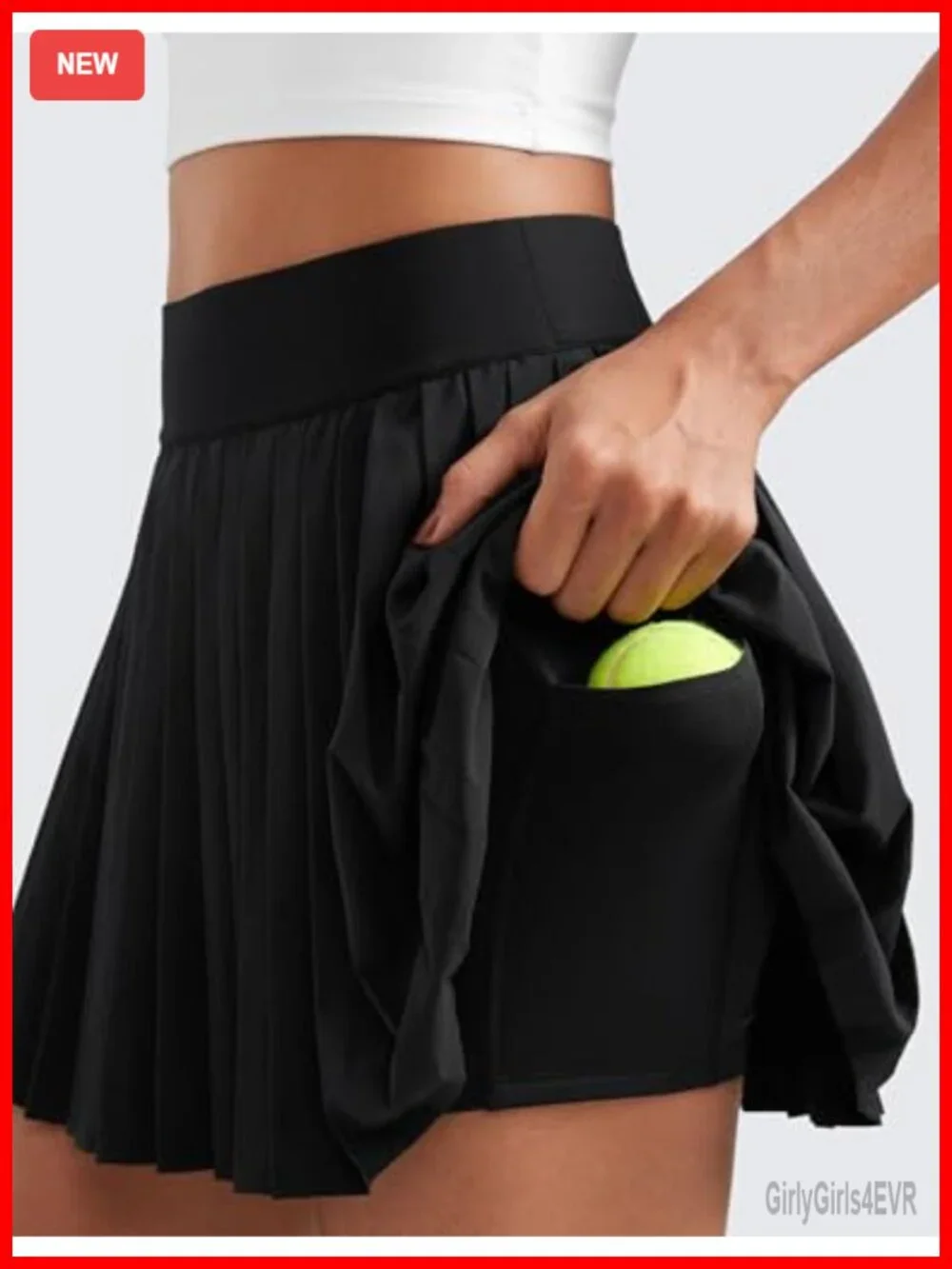Women's Pleated Tennis Skort High Waisted A Line with Inner Pockets
